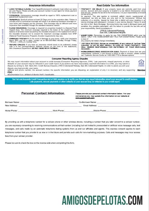 Extrato de hipoteca do Sofi Bank dos EUA em formatos Word e PDF, 3 páginas (2) exemplo real
